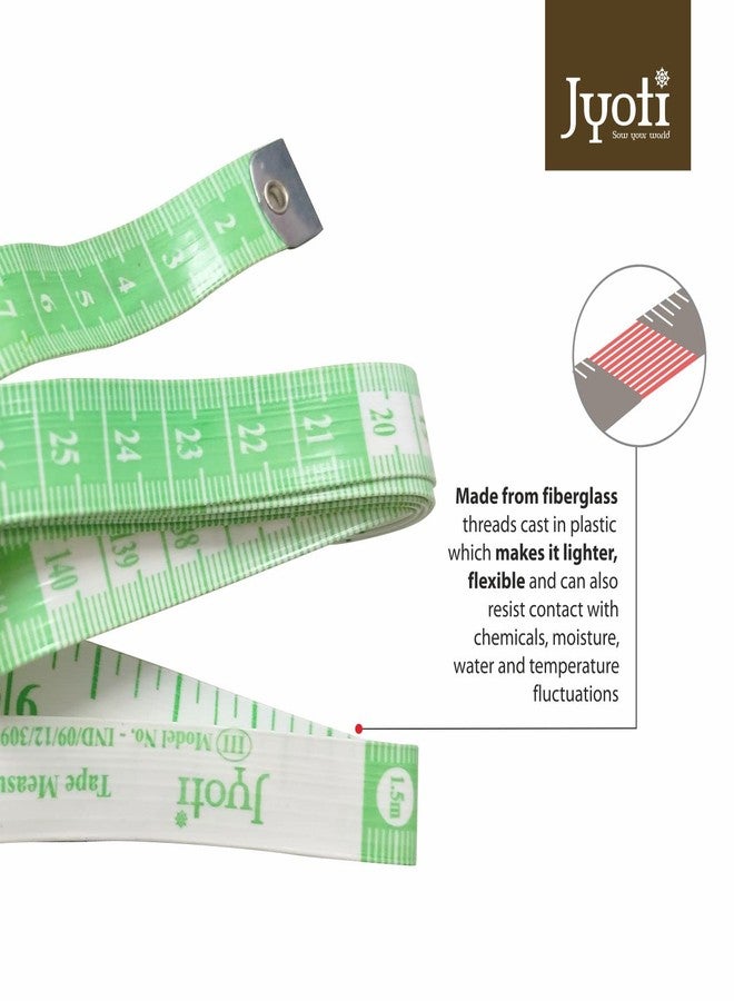 Jyoti 36712 Tape Measure for Body Measurement, Sewing Dressmaking Ruler, Durable Soft Flexible Inch Tape for Measurement, Length 60 Inches / 150cm - Width 13mm - Pack of 10 Pieces - Image 3